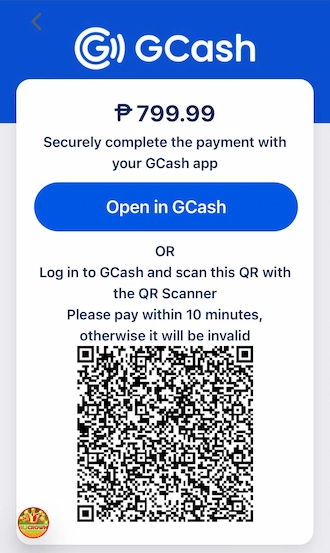 ❣Step 4: A GCash QR code will appear on the screen.